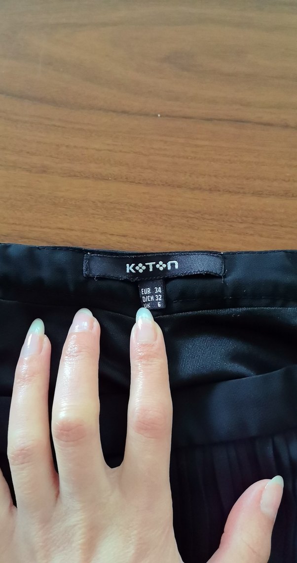 Siyah Pilili Midi Kadın Etek - Görsel 4