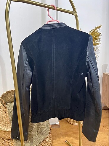 xs Beden siyah Renk Mango siyah bomber deri ceket