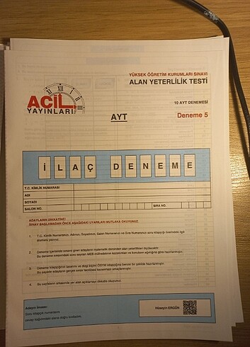  Beden Matematiğin ilacı ayt matematik deneme