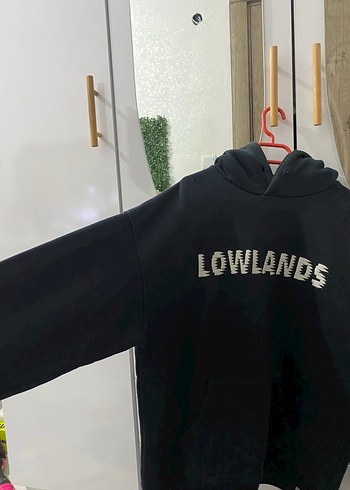 Siyah Baskılı Kapüşonlu Oversize Sweatshirt - Görsel 3