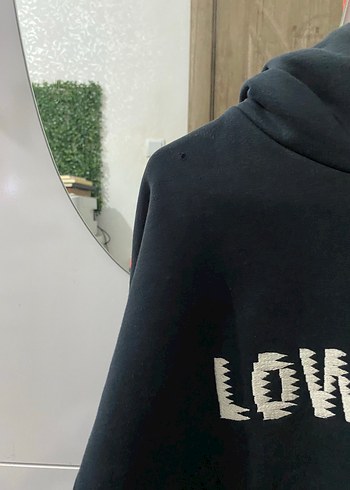 Siyah Baskılı Kapüşonlu Oversize Sweatshirt - Görsel 2