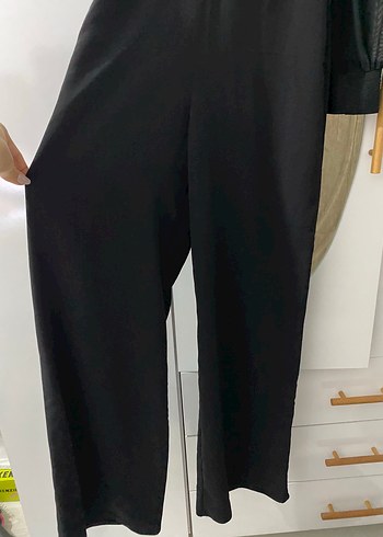 Siyah Uzun Kollu V Yakalı Kadın Tulum - Görsel 2