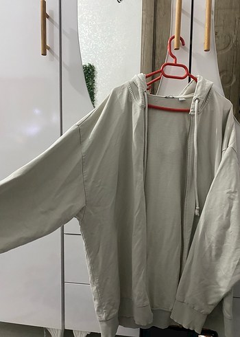 Gri Oversize Kadın Sweatshirt - Görsel 2