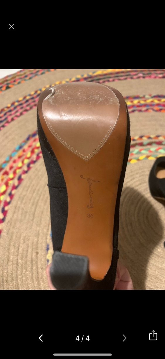 Siyah kumaş topuklu ayakkabı - Görsel 3