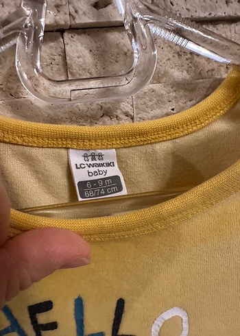 Sarı, Uzun Kollu kadife Erkek Bebek tulum - Görsel 5