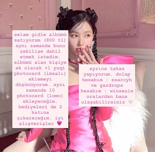 kpop albüm çekiliş imzalı photocard blackpink gıdle bts pc