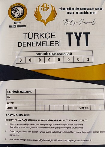  TYT Türkçe Branş Denemeleri Kitabı 20x40