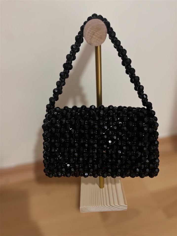 Siyah Boncuk Çanta - Görsel 3