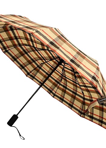 Bej Ekose Desenli otomatik Şemsiye - Görsel 3