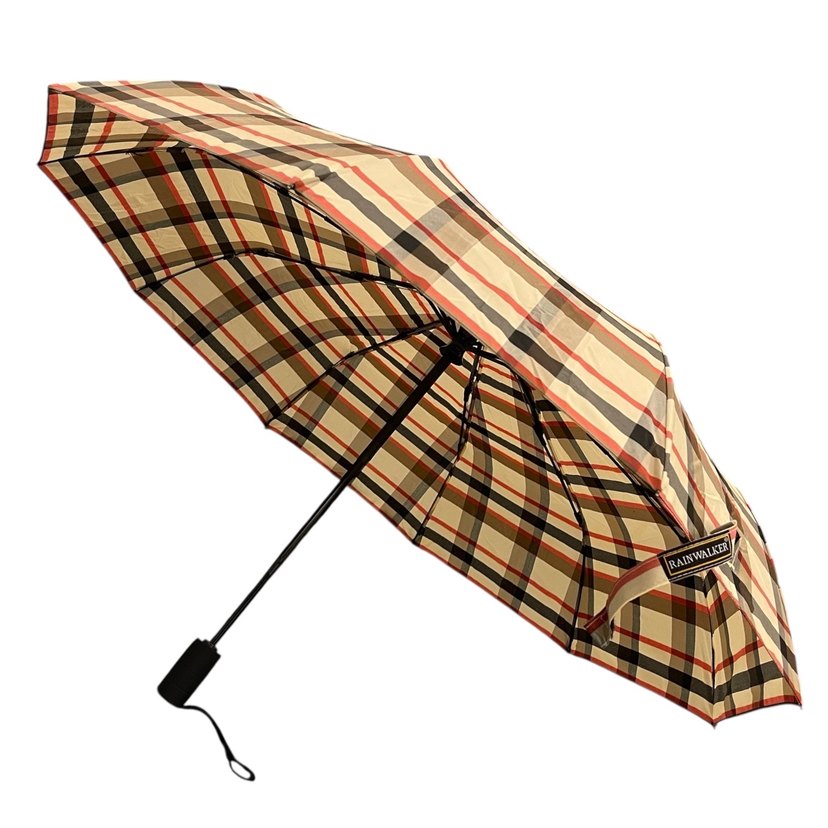 Bej Ekose Desenli otomatik Şemsiye - Görsel 3