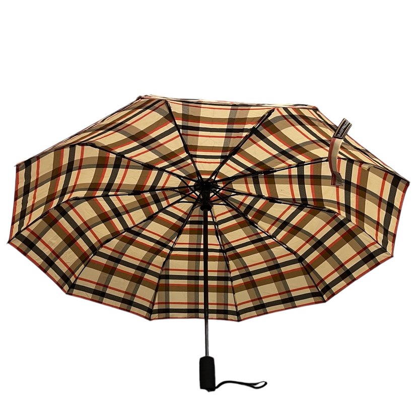 Bej Ekose Desenli otomatik Şemsiye - Görsel 2