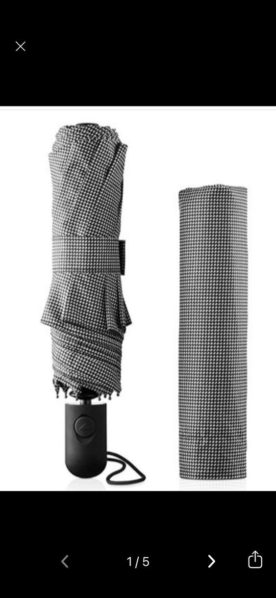 Siyah-Beyaz Otomatik Şemsiye - Görsel 3