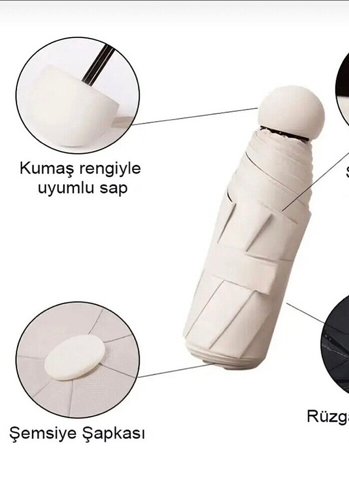 Taş rengi Şemsiye - Görsel 3
