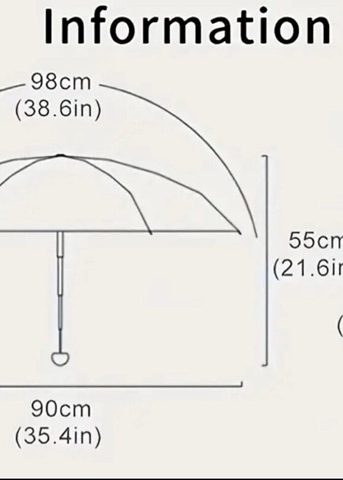 Taş rengi Şemsiye - Görsel 5