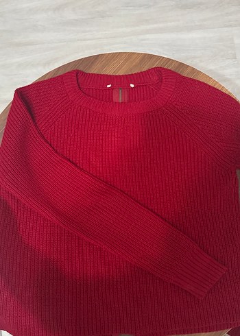 Kırmızı Kadın Triko Kazak - Görsel 2