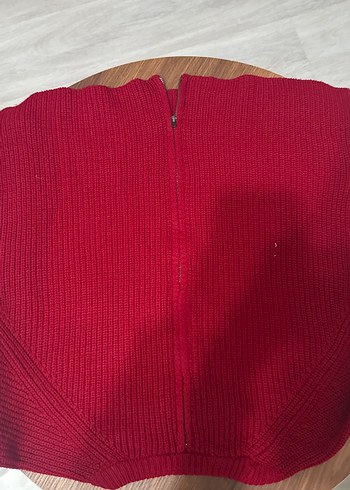 Kırmızı Kadın Triko Kazak - Görsel 3