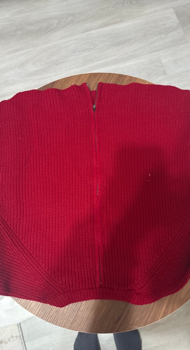 Kırmızı Kadın Triko Kazak - Görsel 3