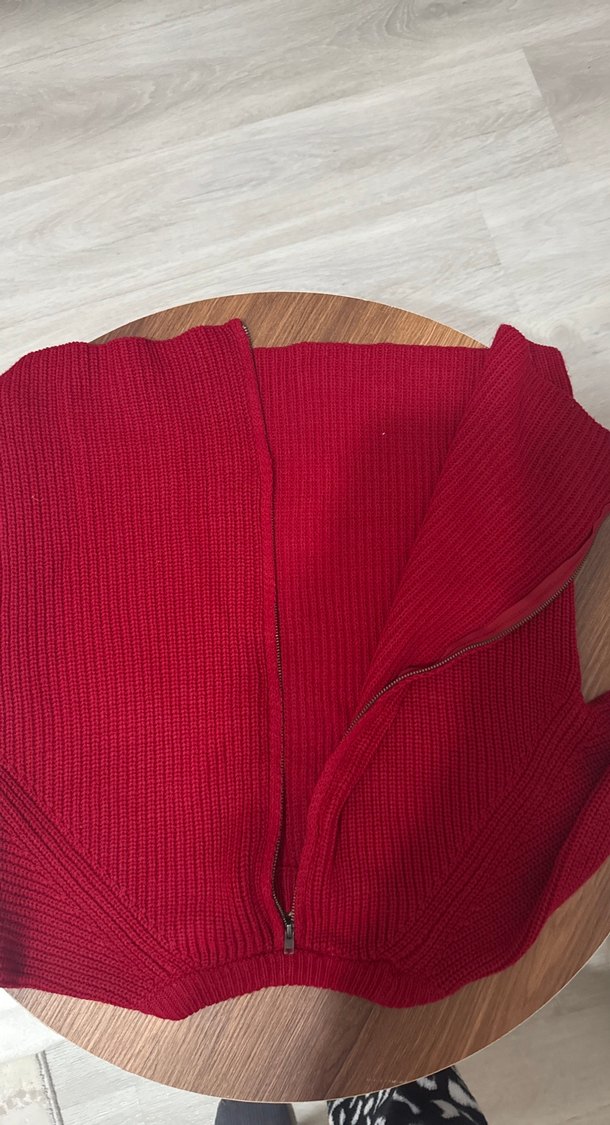 Kırmızı Kadın Triko Kazak - Görsel 4