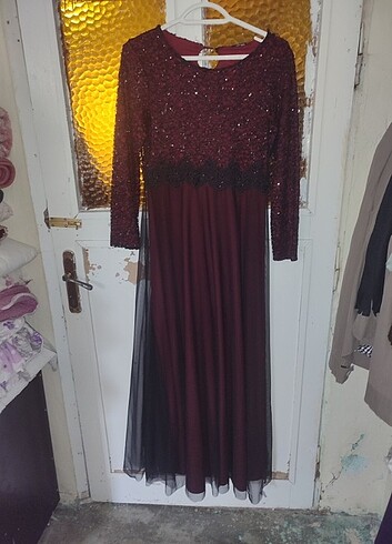 xl Beden bordo Renk Abiye 