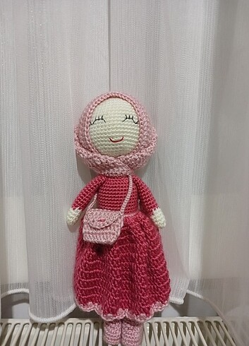 Amigurumi tesettürlü bebek (sarı)