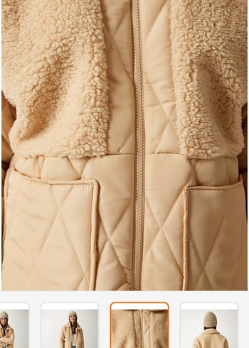 peluş detaylı kapitone mont - Görsel 2