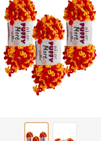 Alize Puffy More Renkli Takım Yün Örgü İpliği - Görsel 2