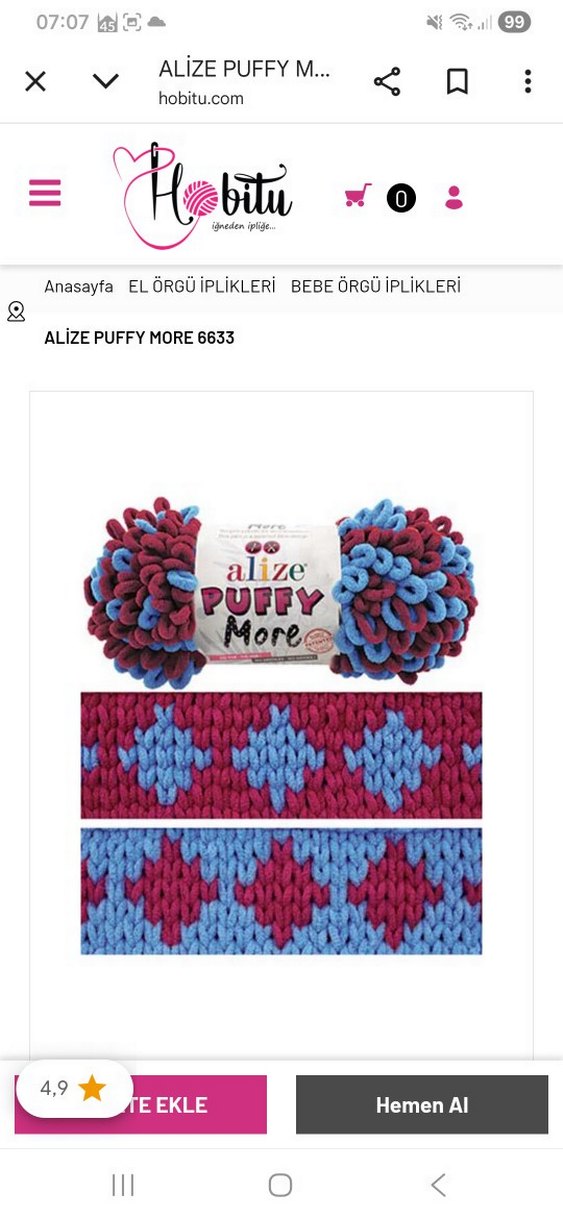 Alize Puffy More Renkli Takım Yün Örgü İpliği - Görsel 5