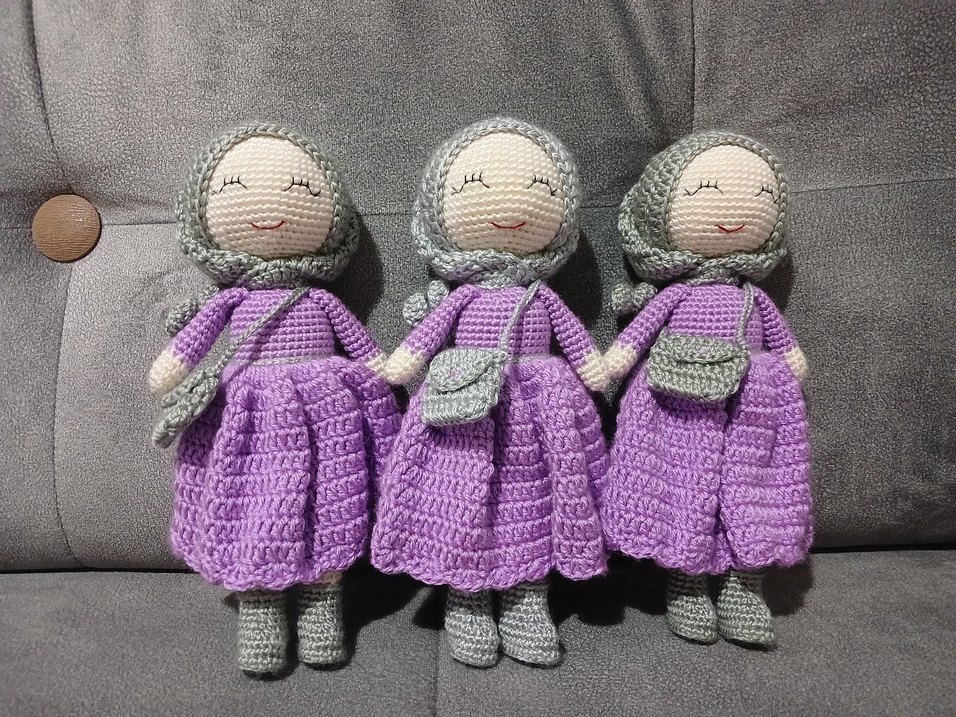 tesettürlü el işi örme bebek - Görsel 3