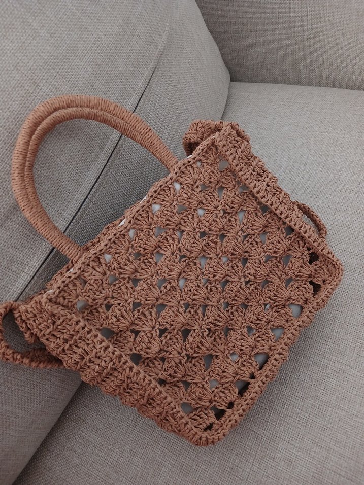 kağıt ip hasır çanta - Görsel 2