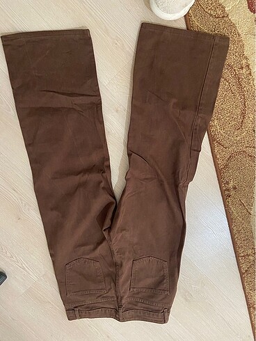 36 Beden kahverengi Renk İspanyol paça pantolon
