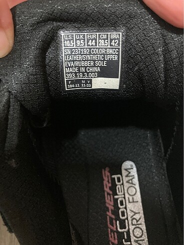 44 Beden siyah Renk skechers erkek ayakkabı
