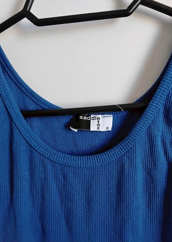 Mavi Uzun Basic Kolsuz Elbise - Görsel 2