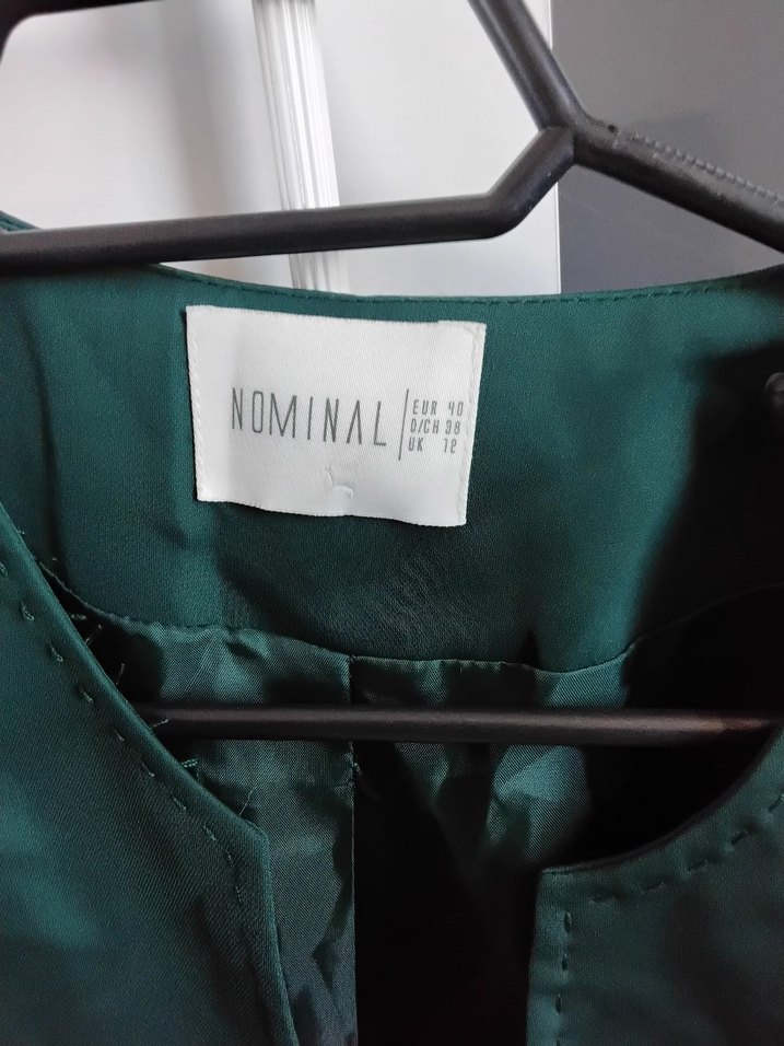 Düğmeli Koyu Yeşil Kadın Blazer Ceket - Görsel 2