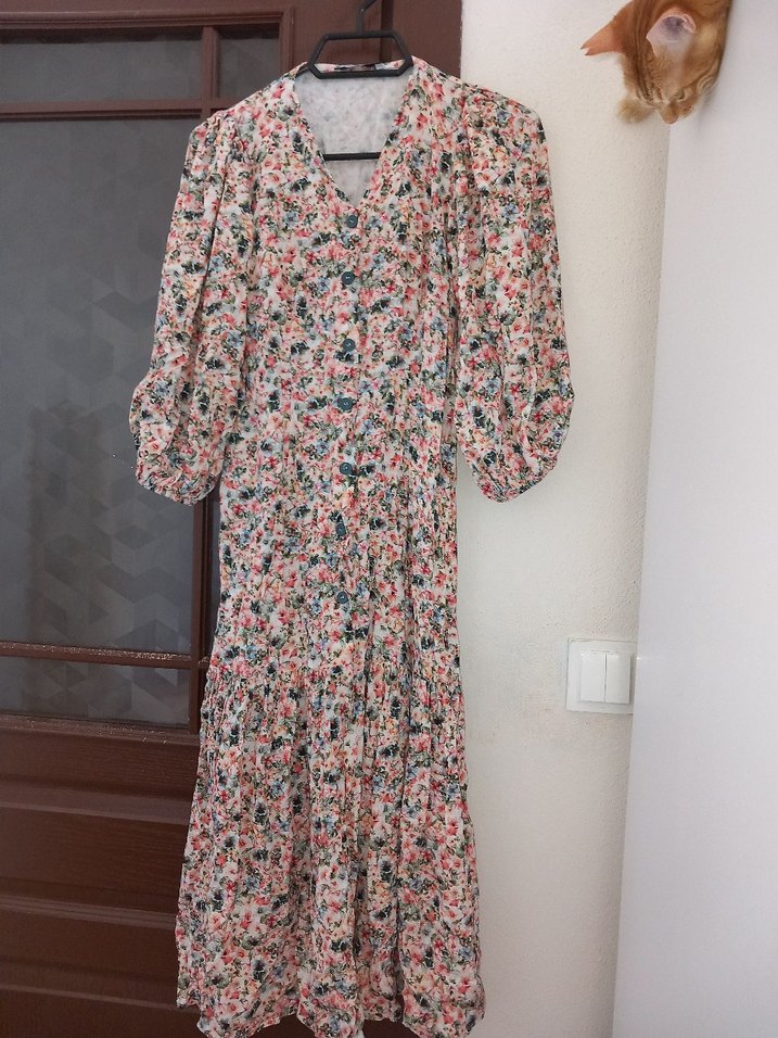 Çiçek Desenli Bohem Hamile Uzun Kollu Bluz - Görsel 2