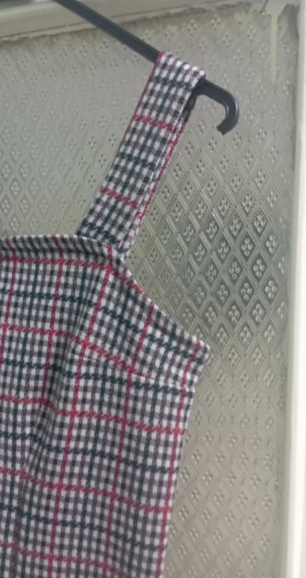 Gri Kareli Midi Elbise - Görsel 3