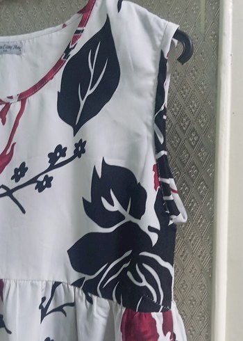 Kolsuz V Yaka Çiçekli Hamile Mini Elbise - Görsel 2