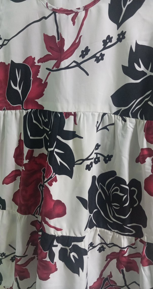 Kolsuz V Yaka Çiçekli Hamile Mini Elbise - Görsel 3