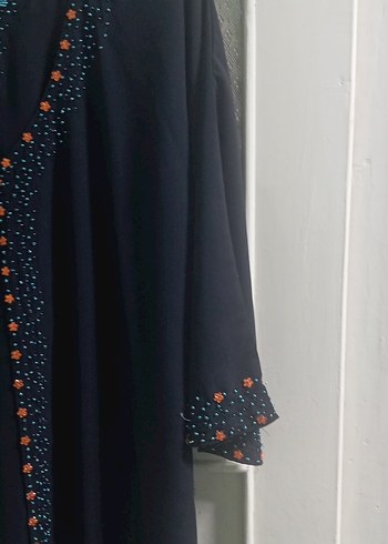 Nakışlı Lacivert Bohem Uzun Elbise - Görsel 3