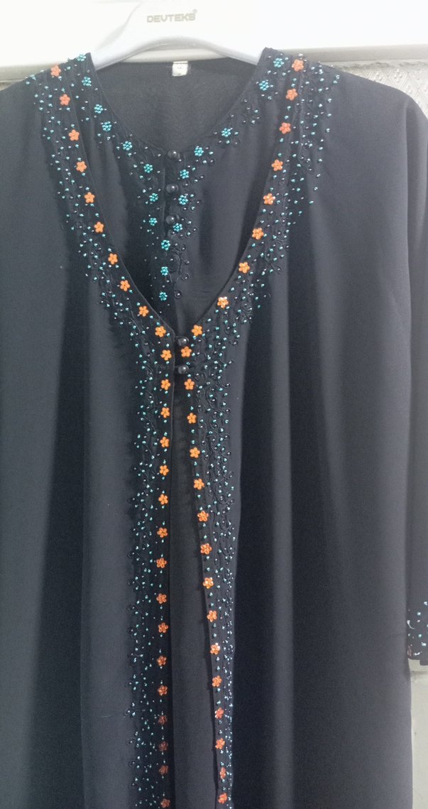 Nakışlı Lacivert Bohem Uzun Elbise - Görsel 2