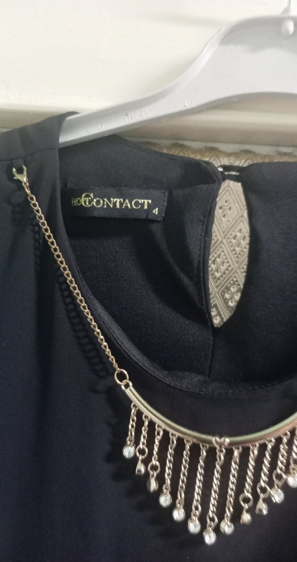 Siyah Midi Kadın Ofis Elbisesi - Görsel 2