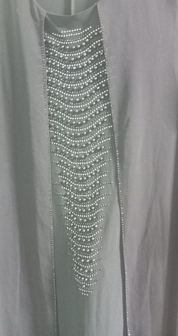 Haki Uzun Kollu Dökümlü Gotik Elbise - Görsel 2