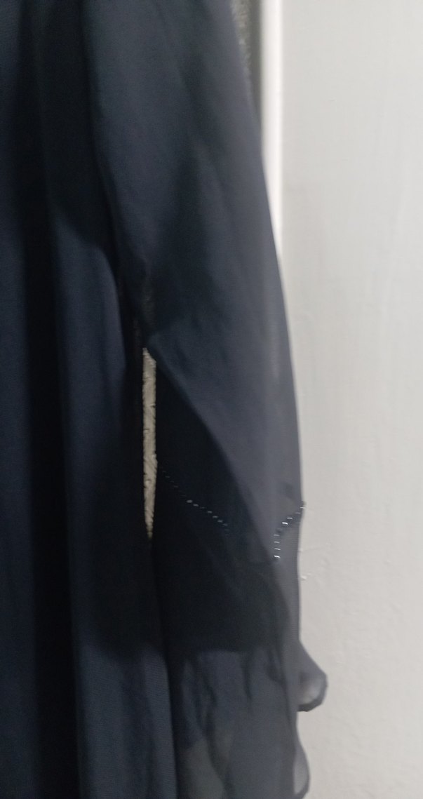 Haki Uzun Kollu Dökümlü Gotik Elbise - Görsel 3