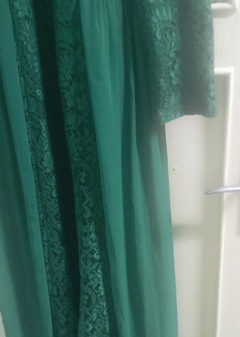 Uzun Kollu Yeşil Bohem Abiye - Görsel 3