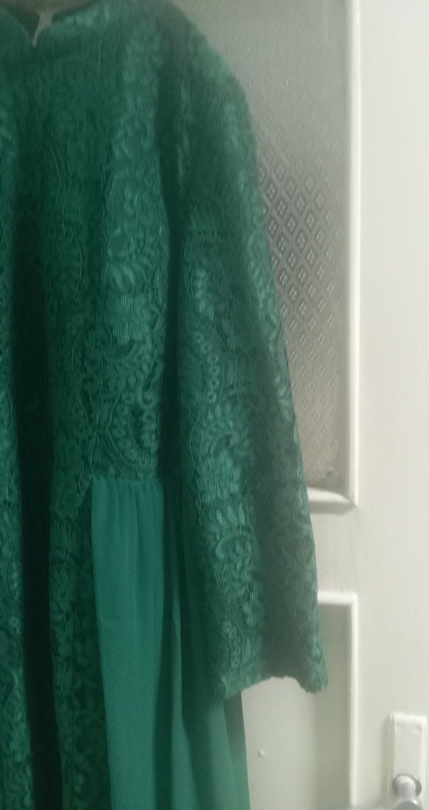 Uzun Kollu Yeşil Bohem Abiye - Görsel 4