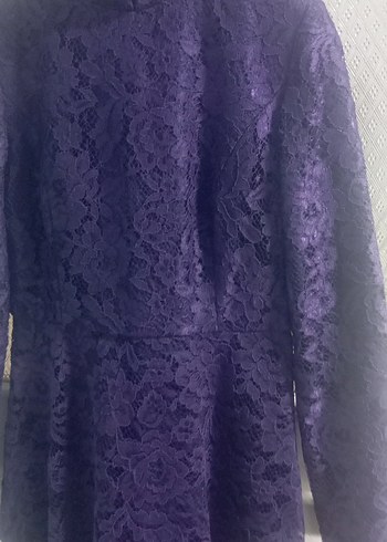 Uzun Kollu Mor Gotik Abiye - Görsel 2