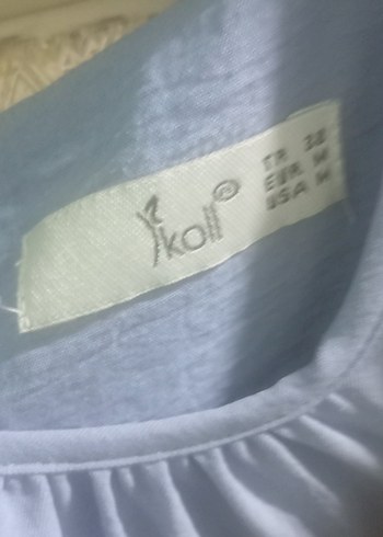 Mavi Pilili Keten Midi Tunik - Görsel 4