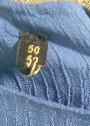 Kadın Mavi Uzun Keten Elbise - Görsel 4