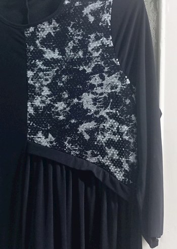 Siyah Uzun Salaş Elbise - Görsel 2