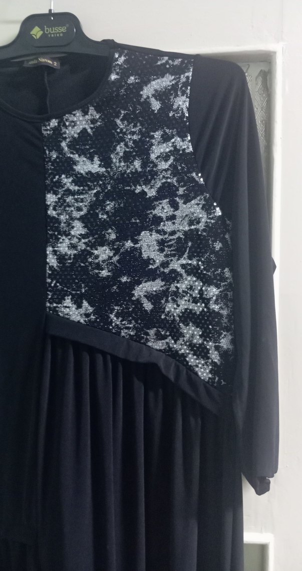 Siyah Uzun Salaş Elbise - Görsel 2