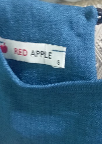 Mavi Uzun Keten Elbise - Görsel 4